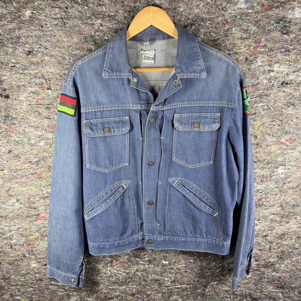 Vintage Carwood Jacket Mens Medium Blue Denim Sanforized Black Is Beautiful 70s